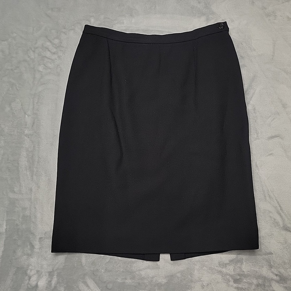 Jones New York Skirt Womens 12‎ Black Wool Pencil Straight Career Office Formal